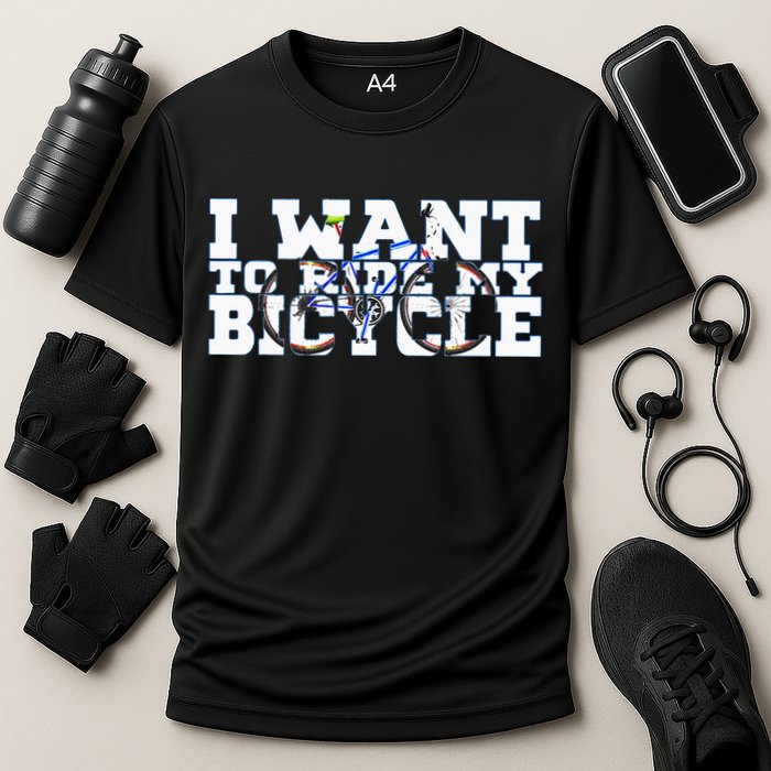 Cycling I Want To Ride My Bicycle Cooling Performance Crew T-Shirt