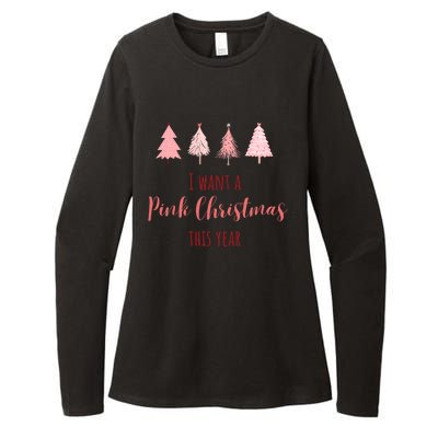 Cute I Want Apink Christmas This Year Womens CVC Long Sleeve Shirt