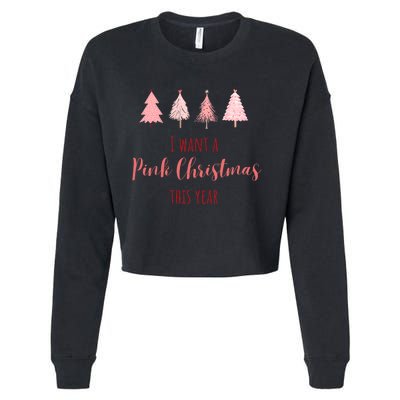 Cute I Want Apink Christmas This Year Cropped Pullover Crew