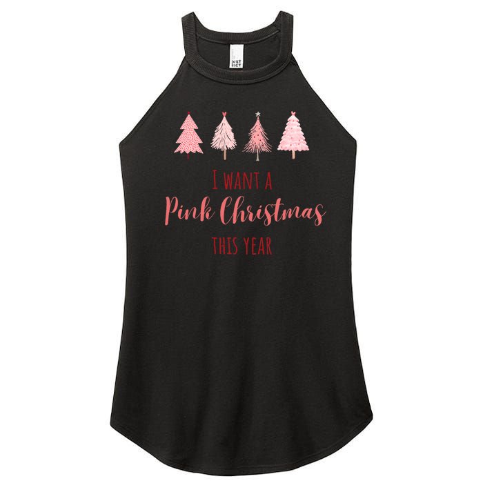 Cute I Want Apink Christmas This Year Women's Perfect Tri Rocker Tank