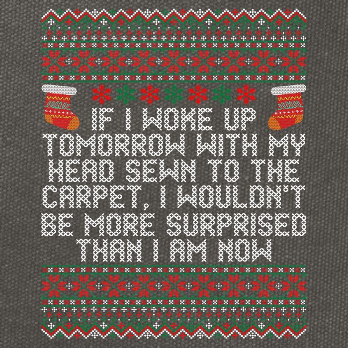 Christmas I Woke up Tomorrow With My Head Sewn to the Carpet Cotton Canvas Backpack