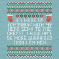 Christmas I Woke up Tomorrow With My Head Sewn to the Carpet Sueded Cloud Jersey T-Shirt