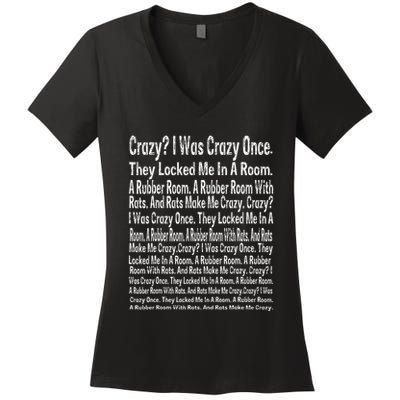 Crazy I Was Crazy Once Meme Women's V-Neck T-Shirt