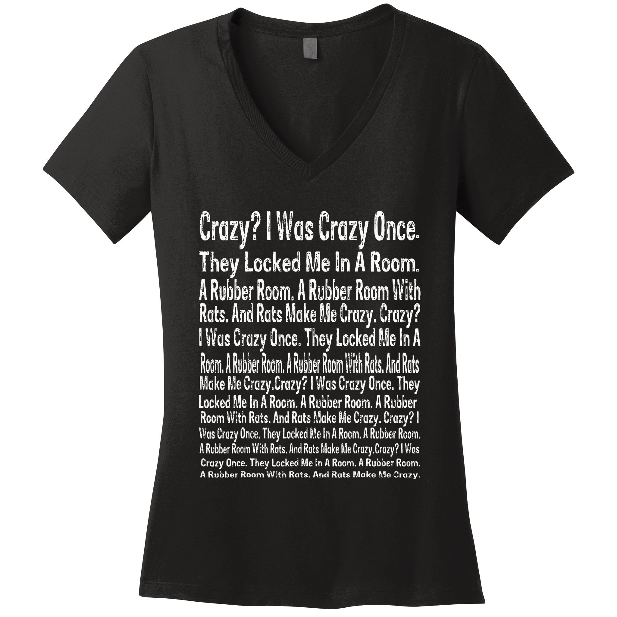 Crazy I Was Crazy Once Meme Women's V-Neck T-Shirt