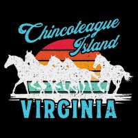 Chincoteague Island Wild Horses Virginia Travel  Tall T-Shirt