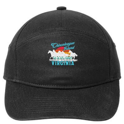 Chincoteague Island Wild Horses Virginia Travel  7-Panel Snapback Hat