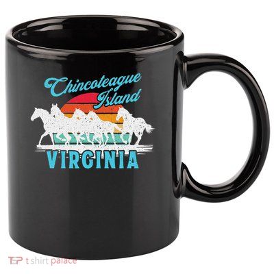 Chincoteague Island Wild Horses Virginia Travel  11oz C Handle Ceramic Mug