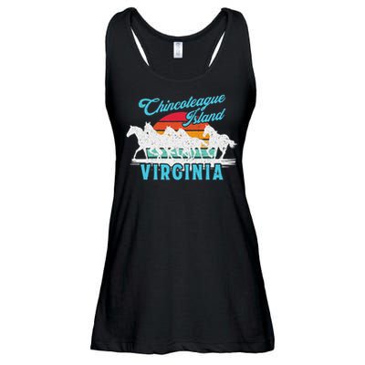 Chincoteague Island Wild Horses Virginia Travel  Ladies Essential Flowy Tank