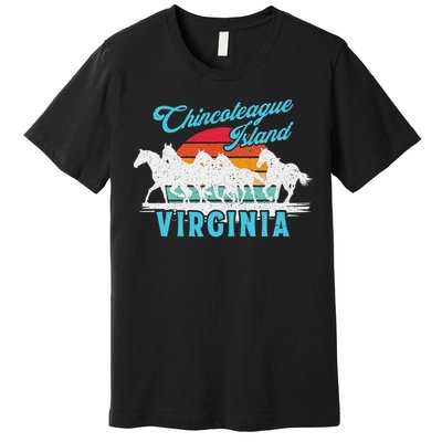 Chincoteague Island Wild Horses Virginia Travel  Premium T-Shirt