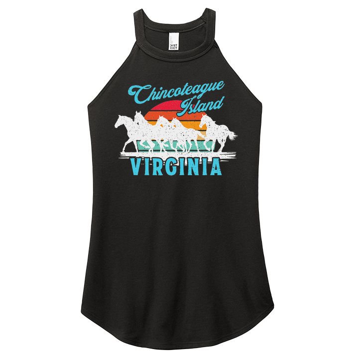 Chincoteague Island Wild Horses Virginia Travel  Women's Perfect Tri Rocker Tank