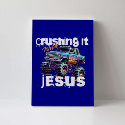 Crushing It With Jesus Christian Monster Truck Jesus Canvas