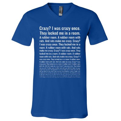 Crazy I Was Crazy Once. Funny Trending Meme V-Neck T-Shirt