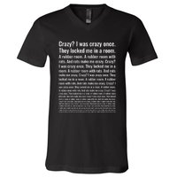 Crazy? I Was Crazy Once. Funny Trending Meme V-Neck T-Shirt