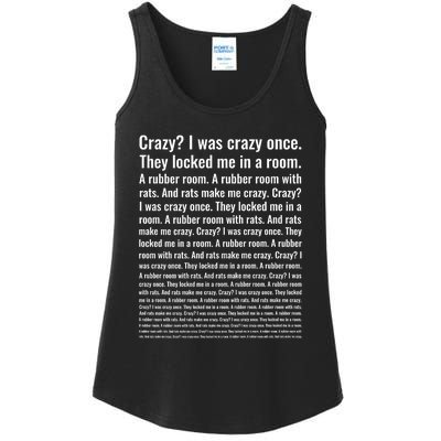 Crazy? I Was Crazy Once. Funny Trending Meme Ladies Essential Tank