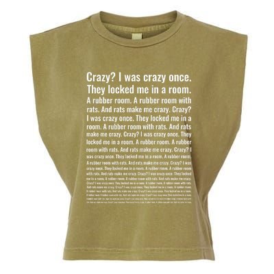 Crazy? I Was Crazy Once. Funny Trending Meme Garment-Dyed Women's Muscle Tee