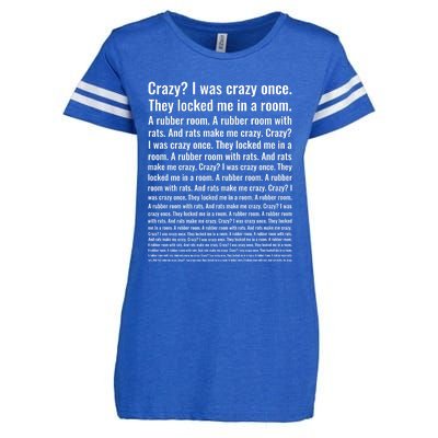 Crazy? I Was Crazy Once. Funny Trending Meme Enza Ladies Jersey Football T-Shirt