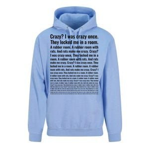 Crazy? I Was Crazy Once. Funny Trending Meme Unisex Surf Hoodie