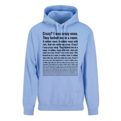 Crazy? I Was Crazy Once. Funny Trending Meme Unisex Surf Hoodie