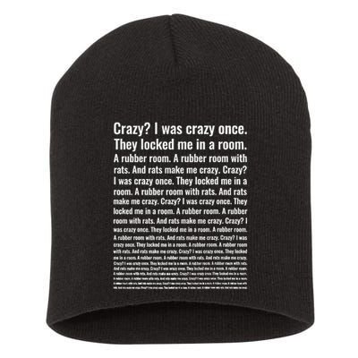 Crazy I Was Crazy Once Meme Short Acrylic Beanie