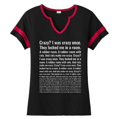 Crazy I Was Crazy Once Meme Ladies Halftime Notch Neck Tee