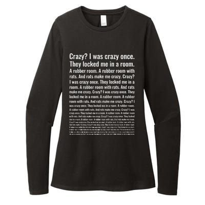 Crazy I Was Crazy Once Meme Womens CVC Long Sleeve Shirt