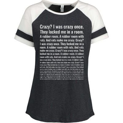 Crazy I Was Crazy Once Meme Enza Ladies Jersey Colorblock Tee