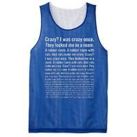 Crazy I Was Crazy Once Meme Mesh Reversible Basketball Jersey Tank