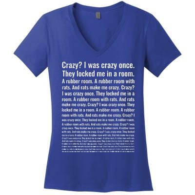 Crazy I Was Crazy Once Meme Women's V-Neck T-Shirt