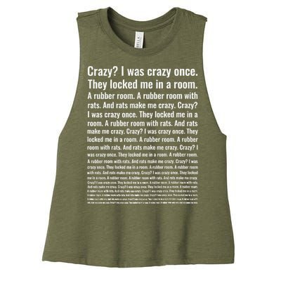 Crazy I Was Crazy Once Meme Women's Racerback Cropped Tank