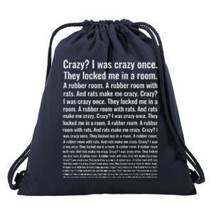 Crazy I Was Crazy Once Meme Drawstring Bag