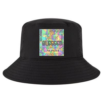 Christian Inspirational Word Collage Cool Comfort Performance Bucket Hat