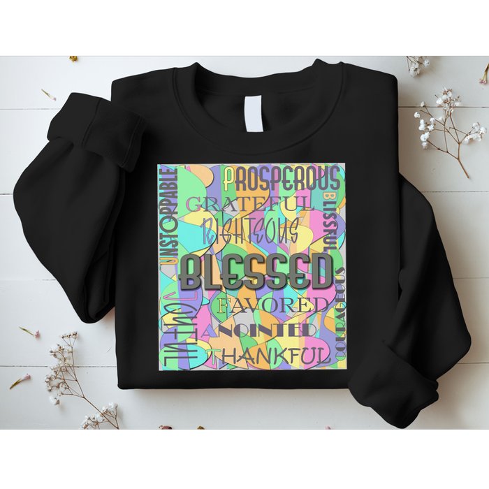 Christian Inspirational Word Collage Sweatshirt