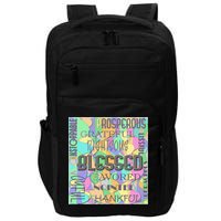 Christian Inspirational Word Collage Impact Tech Backpack