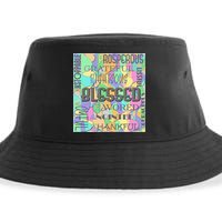 Christian Inspirational Word Collage Sustainable Bucket Hat