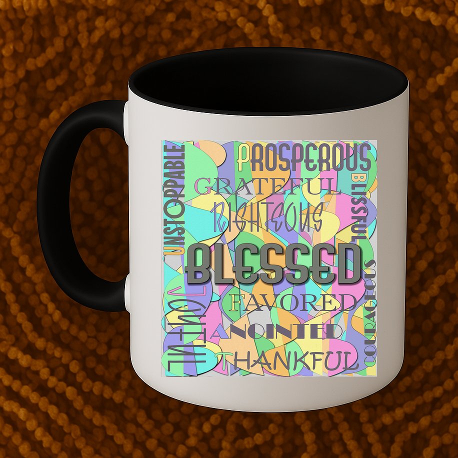 Christian Inspirational Word Collage Mug