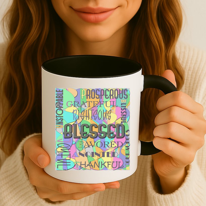 Christian Inspirational Word Collage Mug