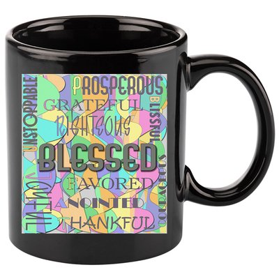 Christian Inspirational Word Collage 11oz C Handle Ceramic Mug
