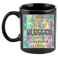 Christian Inspirational Word Collage 11oz C Handle Ceramic Mug