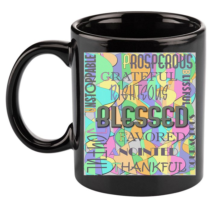 Christian Inspirational Word Collage 11oz C Handle Ceramic Mug