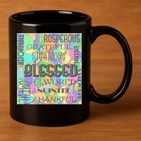 Christian Inspirational Word Collage 11oz C Handle Ceramic Mug