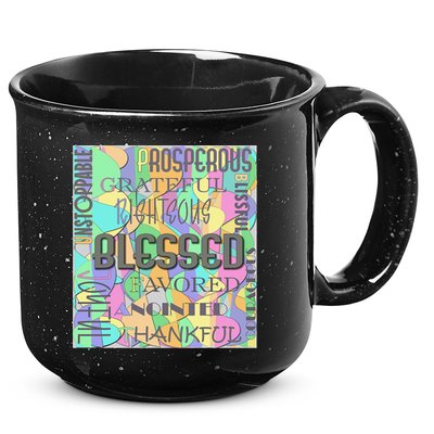 Christian Inspirational Word Collage 15oz Campfire Ceramic Mug
