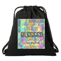 Christian Inspirational Word Collage Drawstring Bag