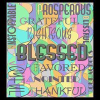 Christian Inspirational Word Collage Drawstring Bag