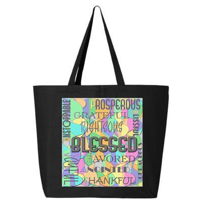 Christian Inspirational Word Collage 25L Jumbo Tote
