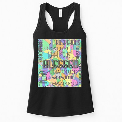 Christian Inspirational Word Collage Womens Tank Top