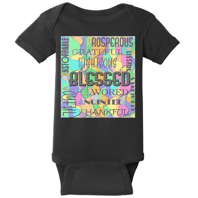 Christian Inspirational Word Collage Baby Bodysuit