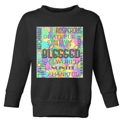 Christian Inspirational Word Collage Toddler Sweatshirt