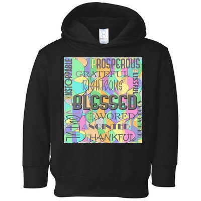 Christian Inspirational Word Collage Toddler Hoodie