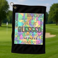Christian Inspirational Word Collage Golf Towel
