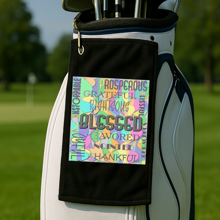 Christian Inspirational Word Collage Golf Towel